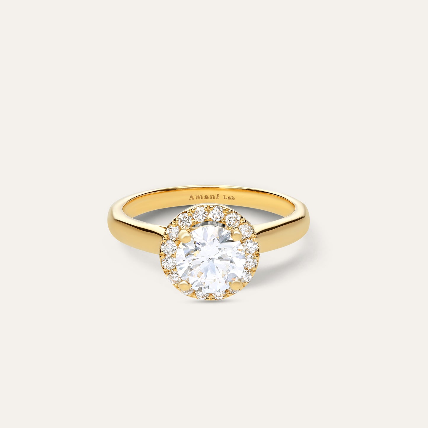 Classic round engagement ring with halo (1.21 ct)