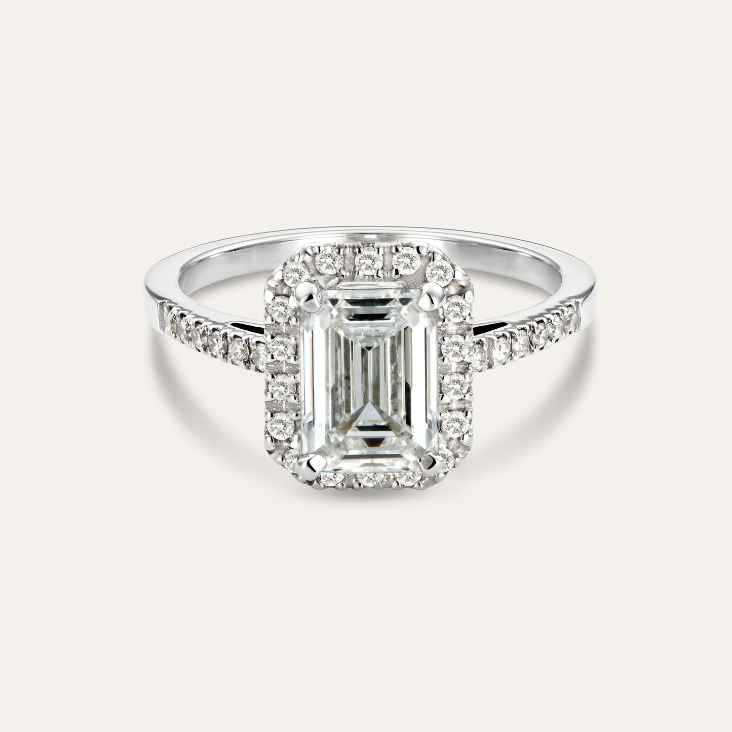 Emerald engagement ring with halo (1.91 ct)