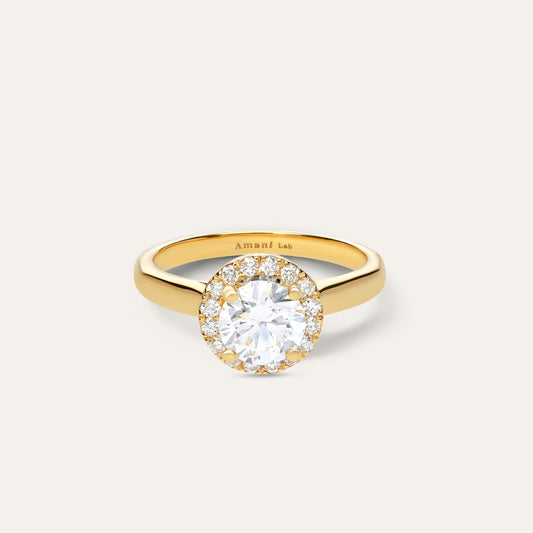 Classic round engagement ring with halo (1.21 ct)