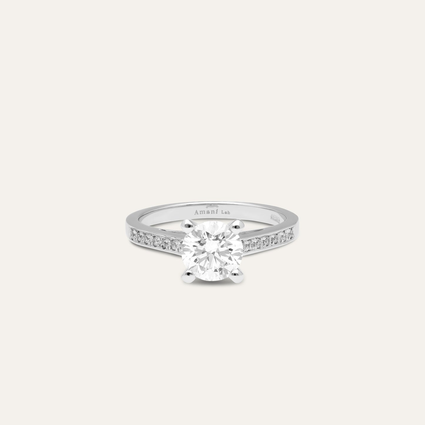 classic round engagement ring (1.38 ct center & 0.10 ct shank)