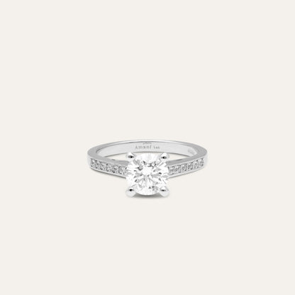 classic round engagement ring (1.38 ct center & 0.10 ct shank)