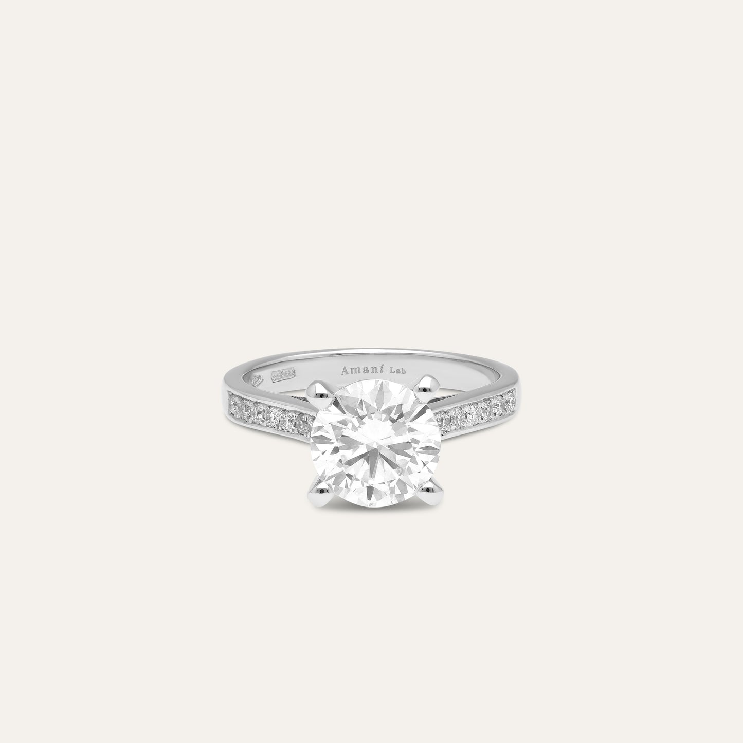 Classic round engagement ring (2.04 ct center stone & 0.10 ct shank)