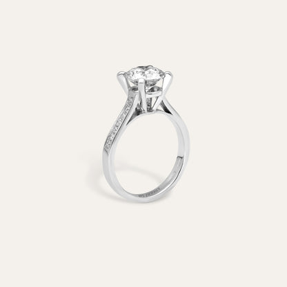 Classic round engagement ring (2.04 ct center stone & 0.10 ct shank)