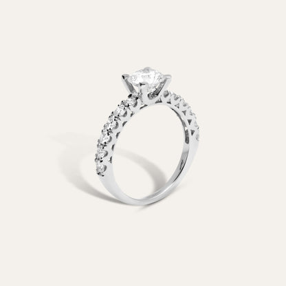 Classic round engagement ring (1.10 ct center & 0.61 ct side)