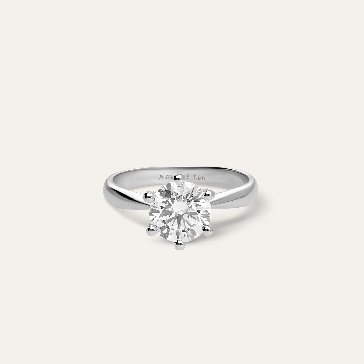 Classic 6 griffe round engagement ring (1.51 ct)