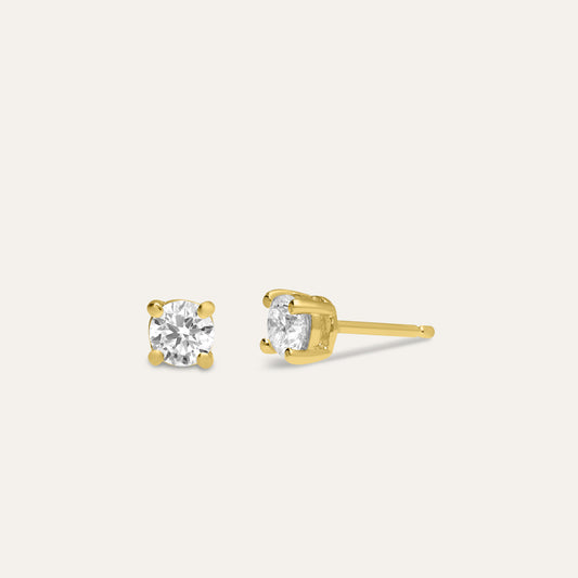 Solitaire stud round brilliant (0.79 ct)