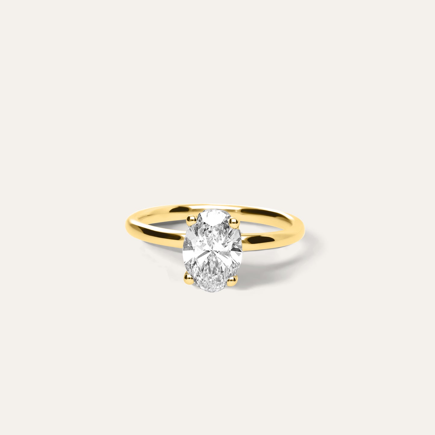 Oval engagement ring with hidden halo (1.50 ct)