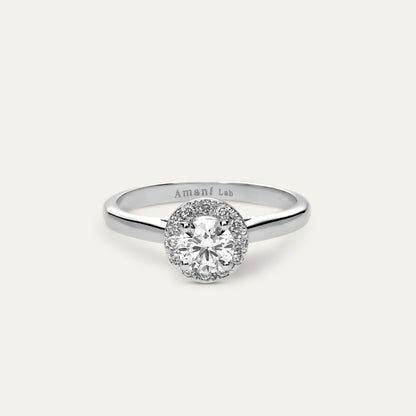 Classic round engagement ring with halo (0.52 ct)