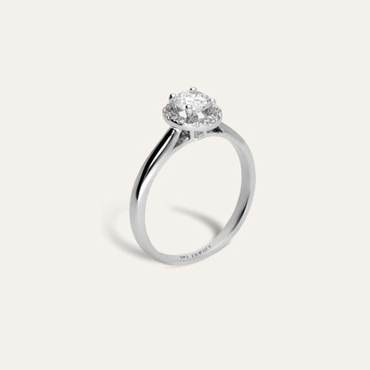 Classic round engagement ring with halo (0.52 ct)