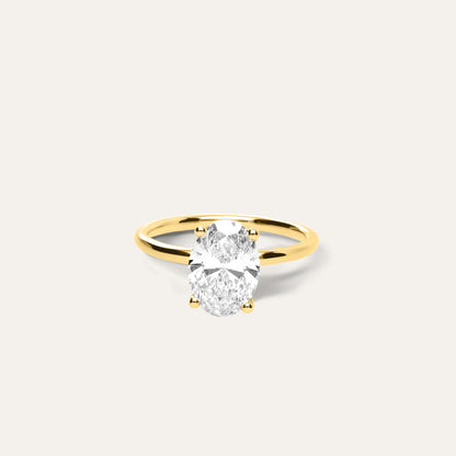 Oval engagement ring with hidden halo (2.24 ct)