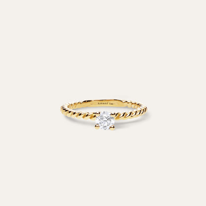 Twisted round engagement ring (0.30 ct)