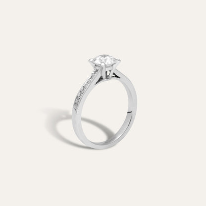 Classic round engagement ring (1.02 ct center  & 0.10 ct shank)