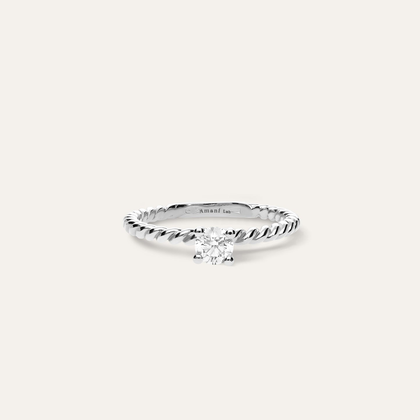 Twisted round engagement ring (0.30 ct)