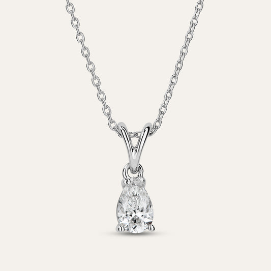 Pear-shaped diamond necklace (0.7 ct)